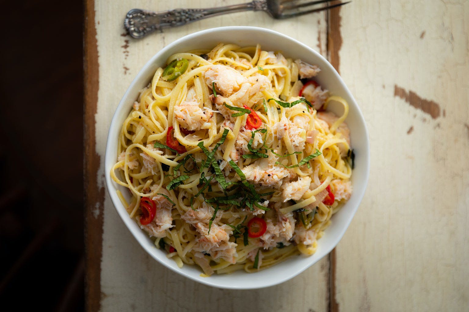 Chili Jonah Crab Pasta With Mint